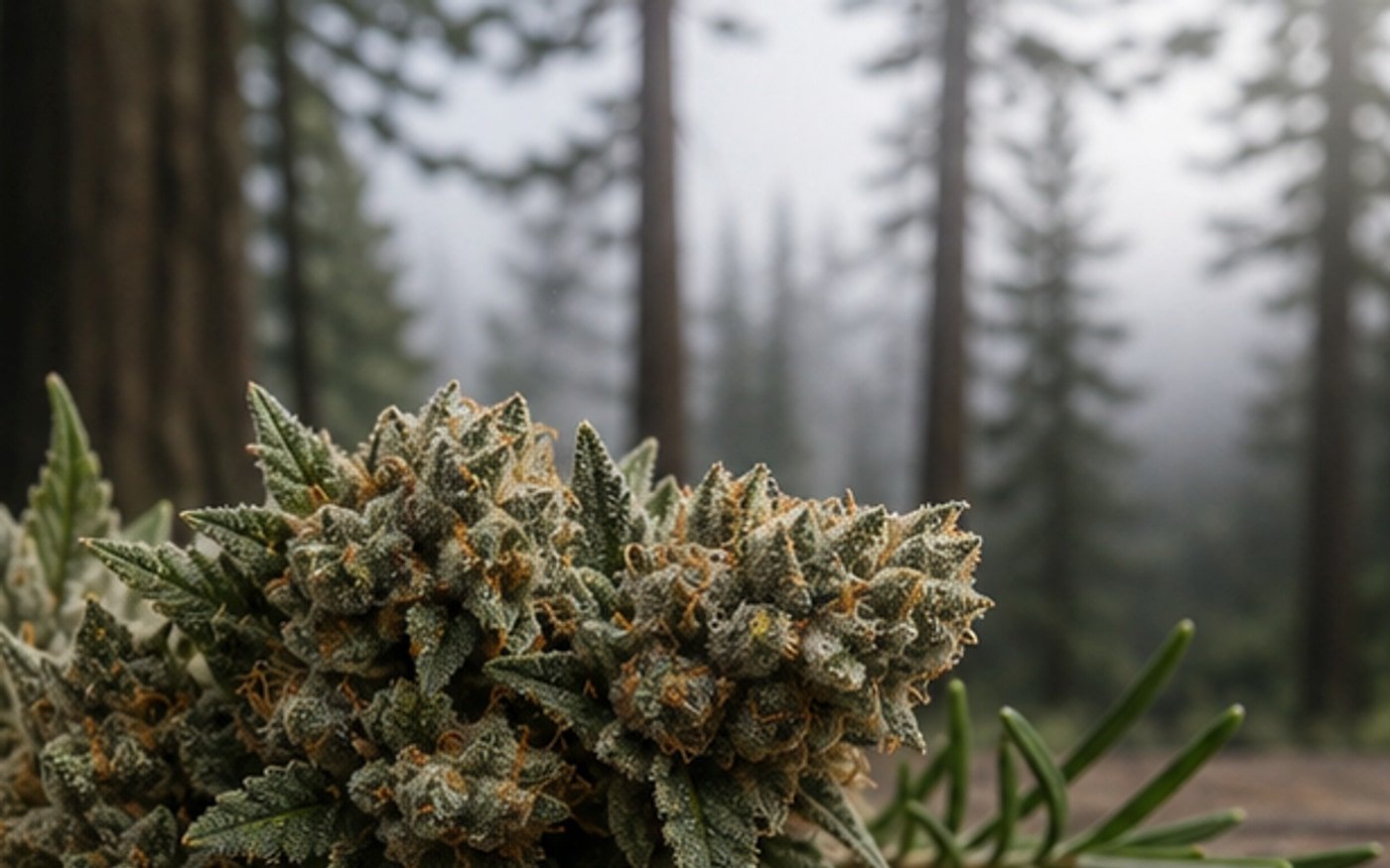 Humboldt forest aroma table with cannabis, pine, pepper, and earthy OG Kush CDT profile cues.