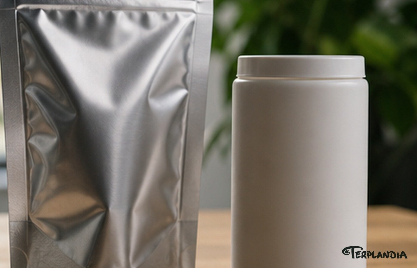 Glass vial, aluminum pouch, and polymer container compared for terpene packaging stability