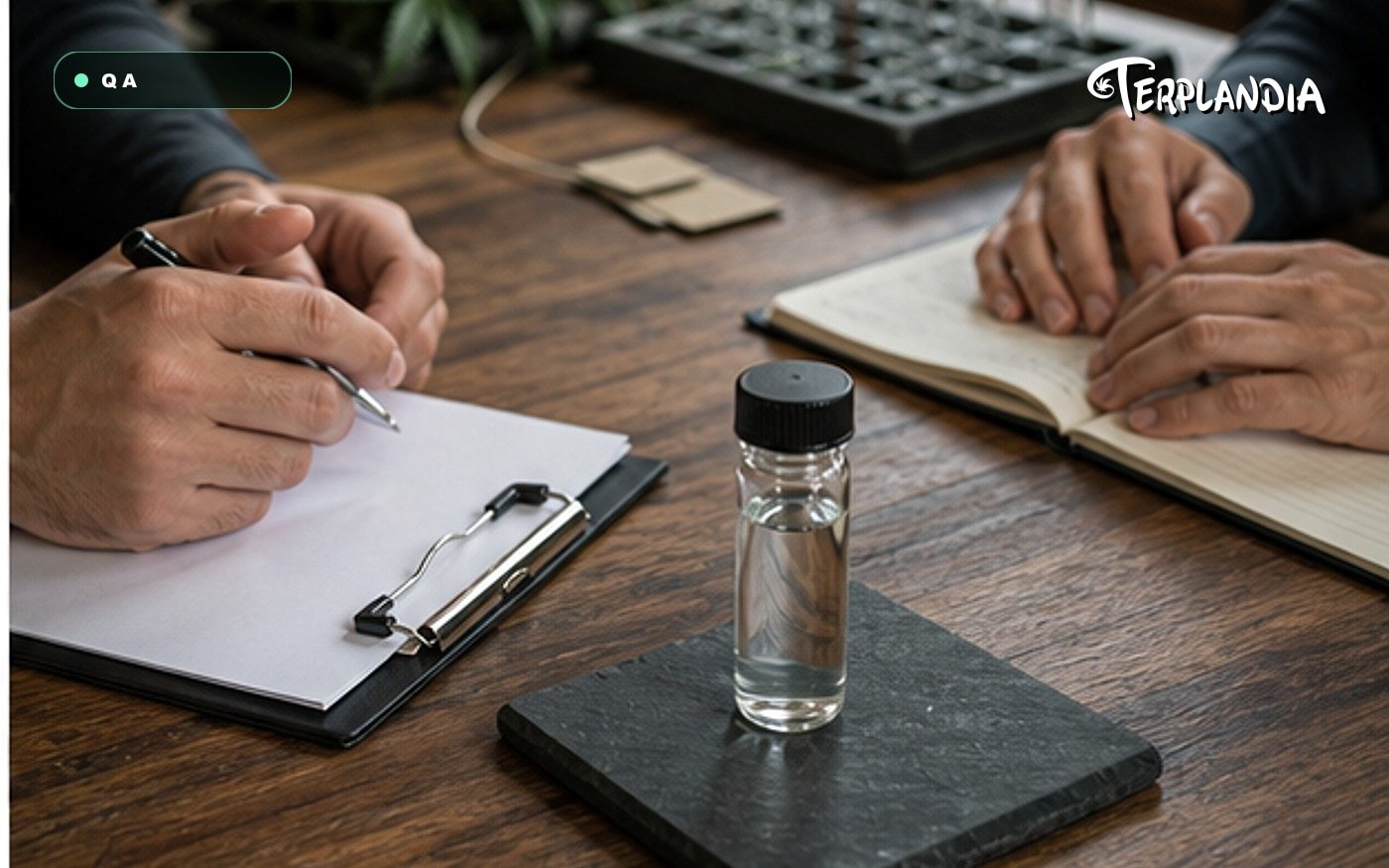 Buyer QA review of terpene profile documentation and clear samples for safe entourage effect language.