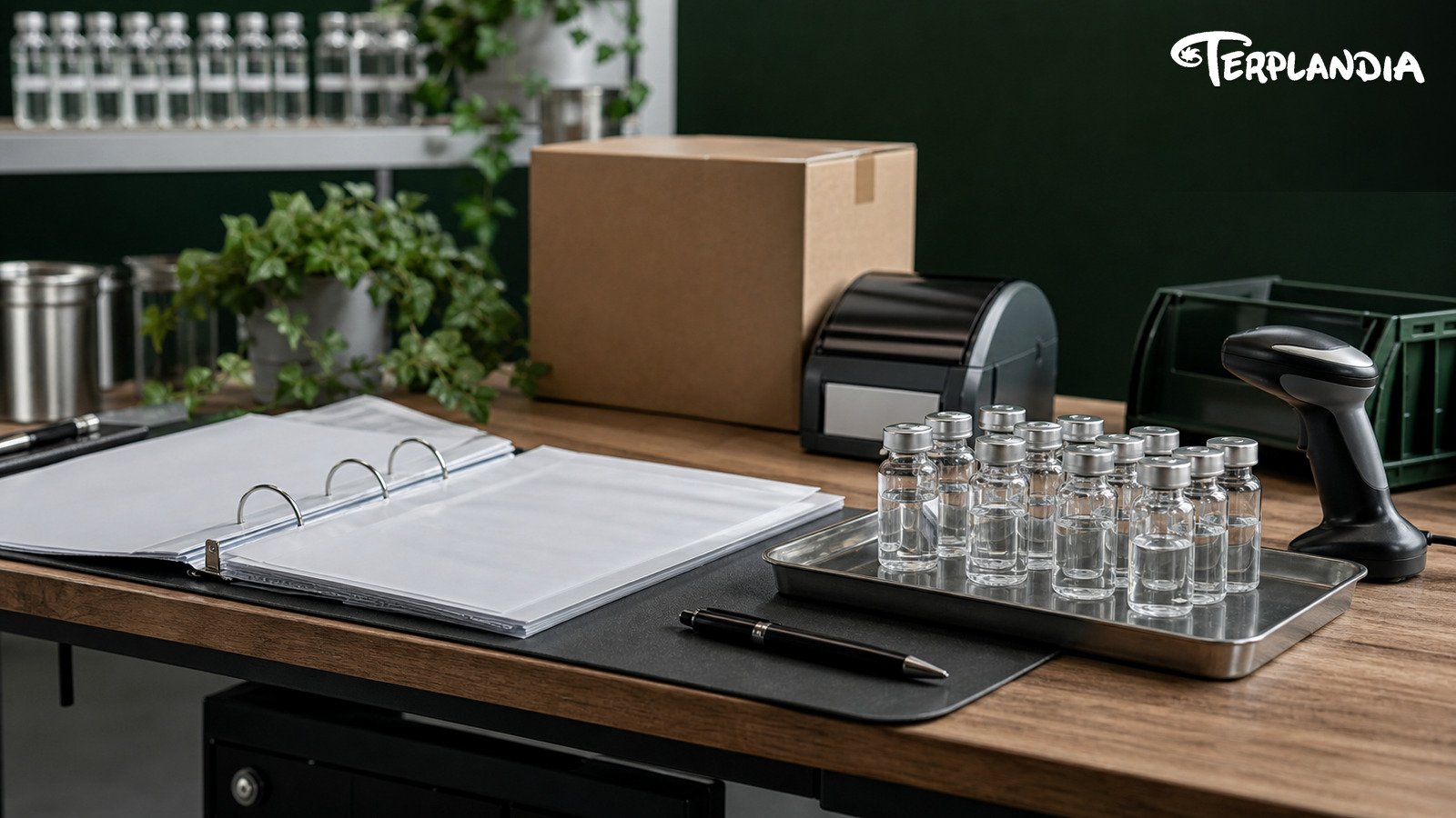 Supplier documentation review with clear terpene samples and QA binder for wholesale buying.