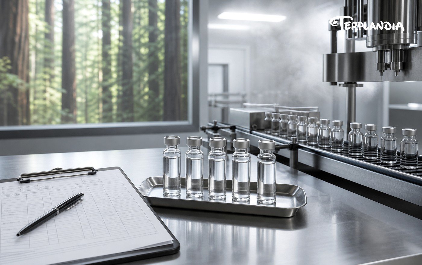 Production handoff for terpene loss control with retained clear samples and filling-line QA records.