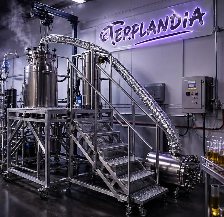 Terplandia's vacuum steam distillation system for cannabis-derived terpenes